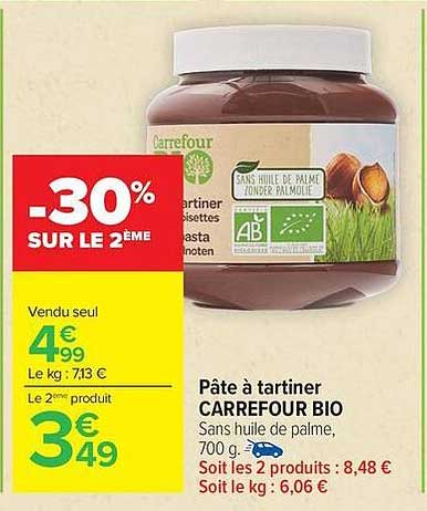 Pâte à tartiner CARREFOUR BIO