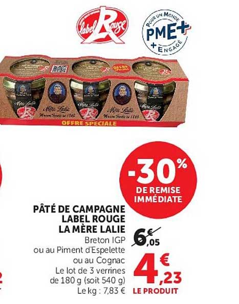 PÂTÉ DE CAMPAGNE LABEL ROUGE LA MÈRE LALIE