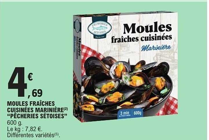 Pêcheries Sétoises Moules fraîches cuisinées Marinière
