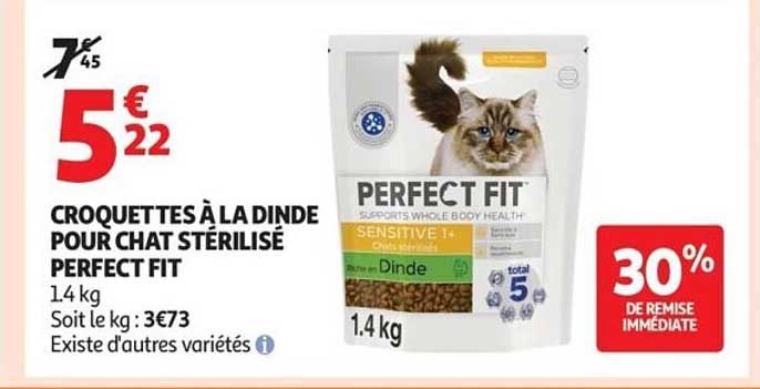 PERFECT FIT Croquettes à la dinde pour chat stérilisé