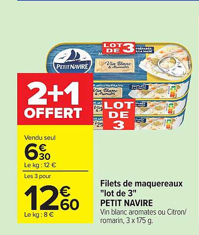 Petit Navire Filets de maquereaux "lot de 3