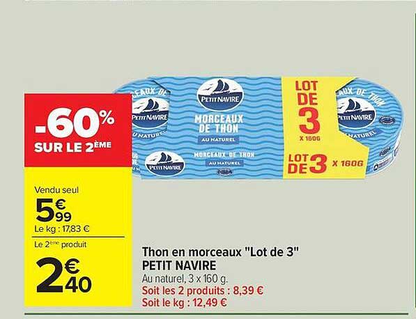 PETIT NAVIRE Morceaux de thon
