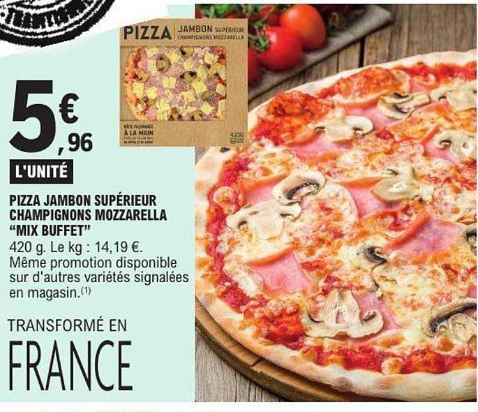 Pizza jambon supérieur champignons mozzarella