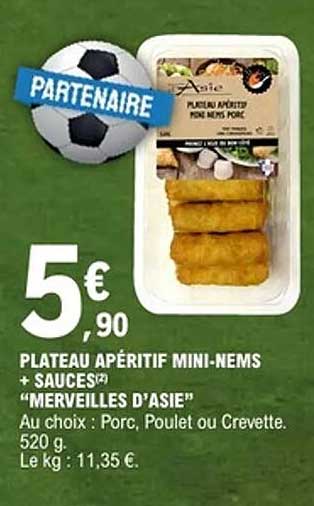 PLATEAU APÉRITIF MINI-NEMS + SAUCES "MERVEILLES D'ASIE