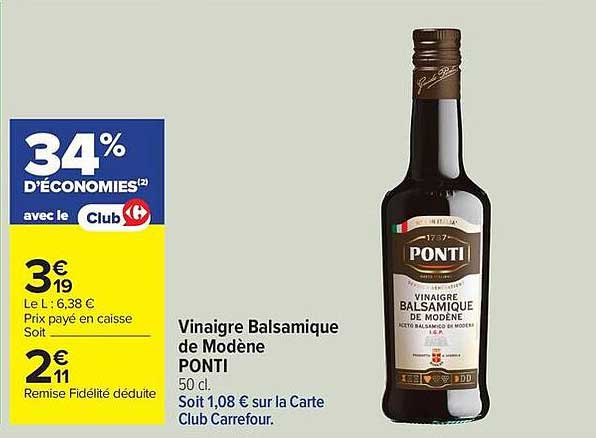 PONTI Vinaigre Balsamique de Modène