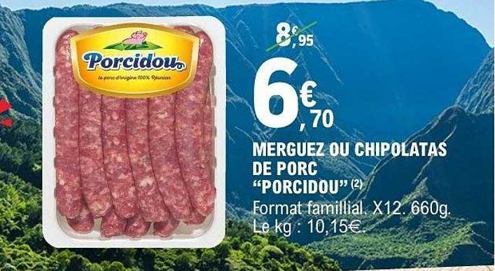 Porcidou Merguez ou Chipolatas de porc