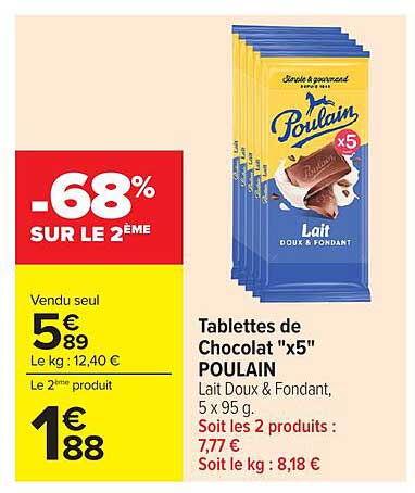 POULAIN Tablettes de Chocolat "x5