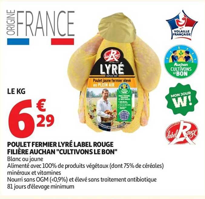Poulet fermier Lyré Label Rouge