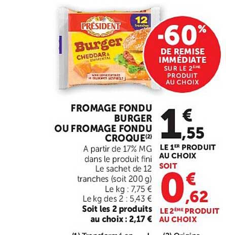 Président Burger Cheddar & Emmental