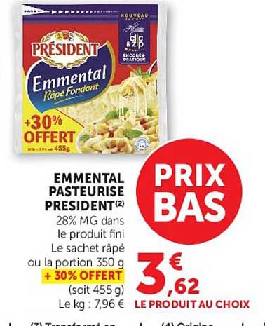 Président Emmental Râpé Fondant