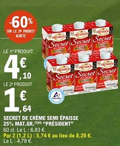 Président Secret de Crème Semi Épaisse