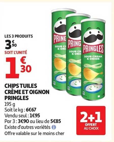 Pringles Chips tuiles crème et oignon