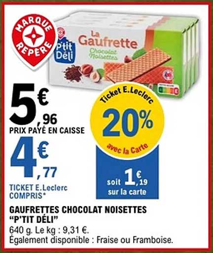 P'tit Deli Gaufrette Chocolat Noisettes