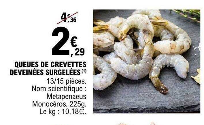 QUEUES DE CREVETTES DEVENEES SURGELEES