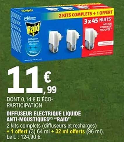 Raid Diffuseur Electrique Liquide Anti-Moustiques