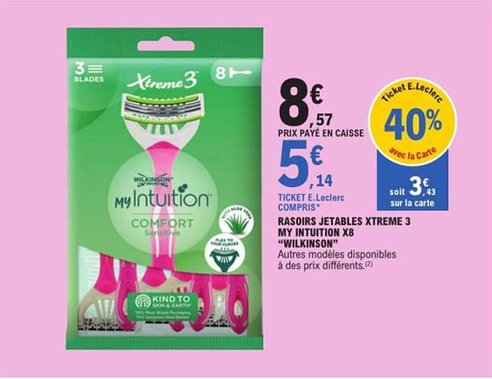 Rasoirs jetables Xtreme 3 My Intuition X8 "WILKINSON