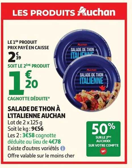 SALADE DE THON À L'ITALIENNE AUCHAN