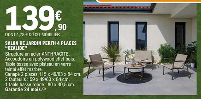 SALON DE JARDIN PERTH 4 PLACES “OZALIDE”