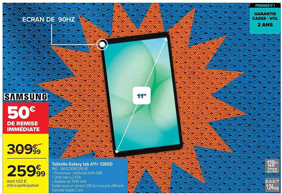 Samsung Tablette Galaxy tab A11+ 128GO