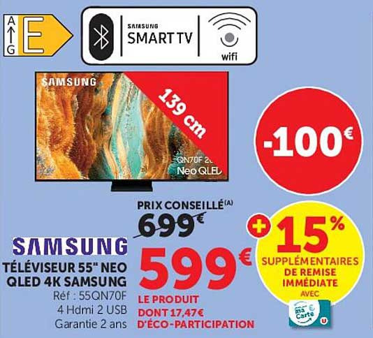 SAMSUNG TÉLÉVISEUR 55" NEO QLED 4K SAMSUNG