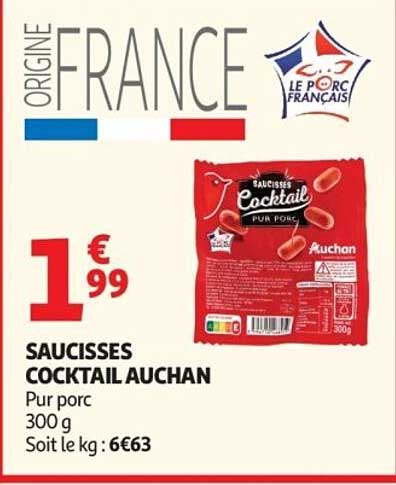 Sauccisses Cocktail Auchan