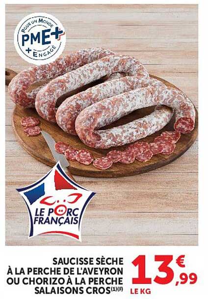 SAUCISSE SÈCHE À LA PERCHE DE L’AVEYRON OU CHORIZO À LA PERCHE SAISONS CROS