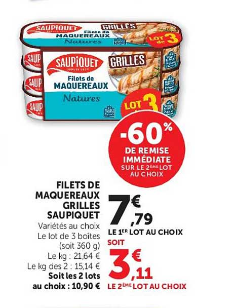 Saupiquet Filets de Maquereaux Grilles