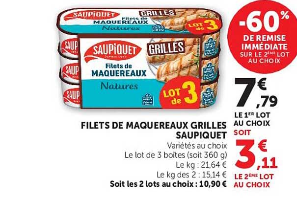 Saupiquet Filets de Maquereaux Grillés