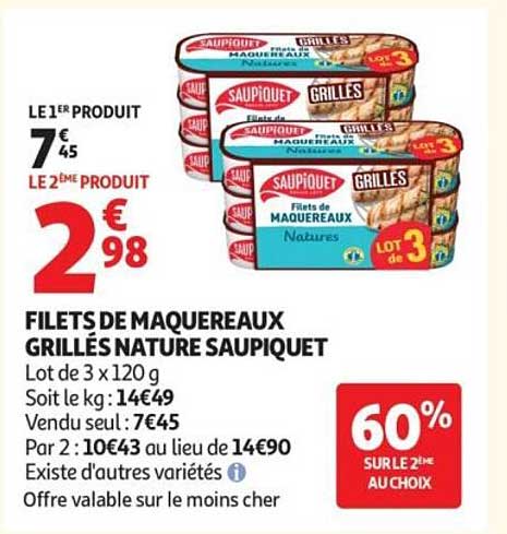 Saupiquet Filets de Maquereaux Grillés Nature