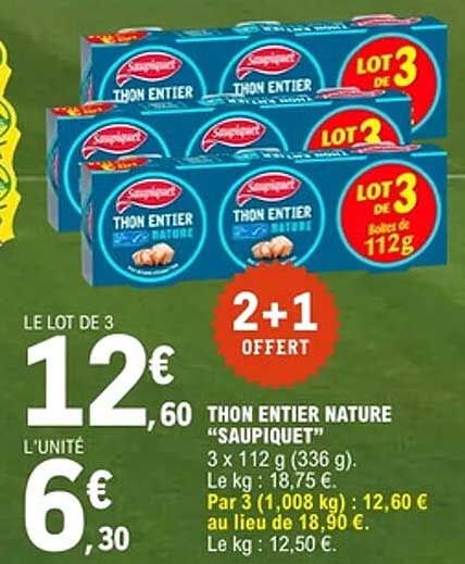 Saupiquet Thon entier nature