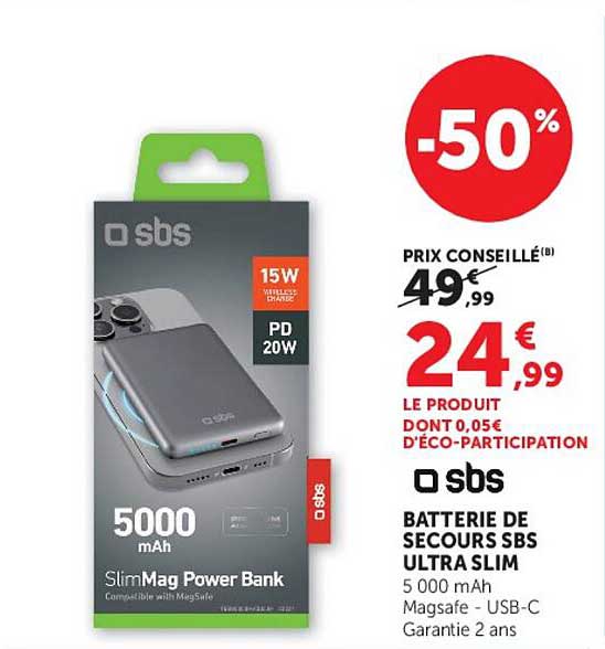 SBS BATTERIE DE SECOURS SBS ULTRA SLIM