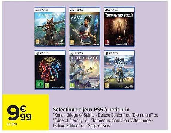 Sélection de jeux PS5 à petit prix