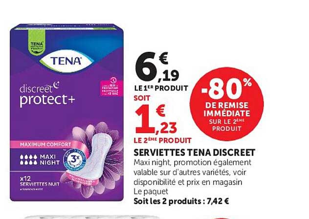 SERVIETTES TENA DISCREET