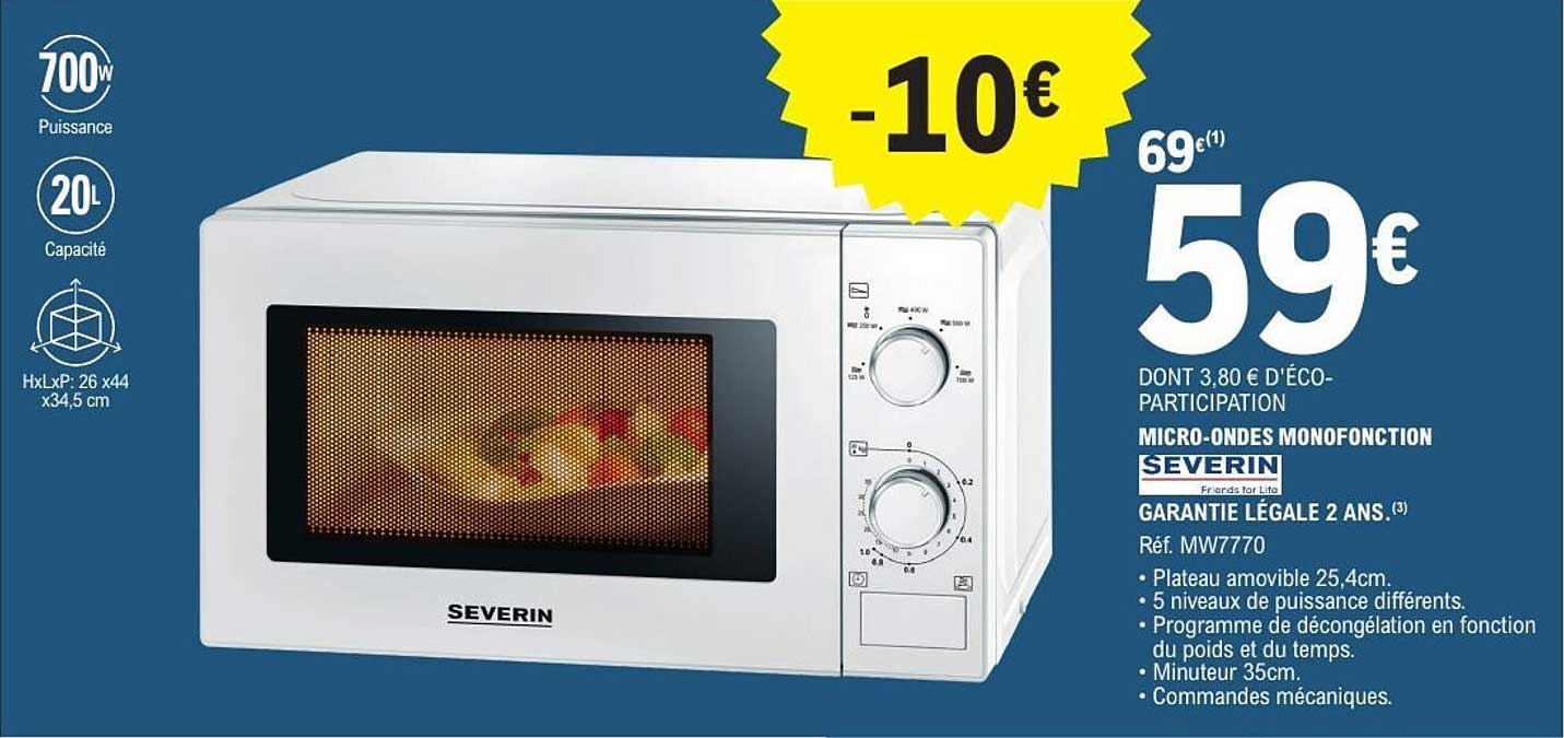 SEVERIN MICRO-ONDES MONOFONCTION