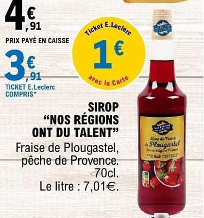 SIROP “NOS RÉGIONS ONT DU TALENT”