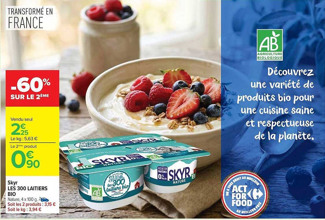 Skyr LES 300 LAITIERS BIO