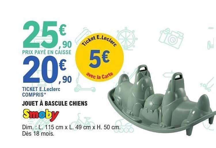 Smoby Jouet à bascule chiens