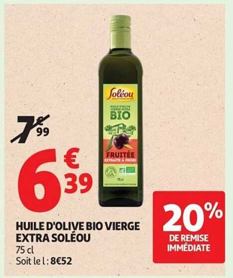 Soléou HUILE D'OLIVE BIO VIERGE EXTRA SOLÉOU