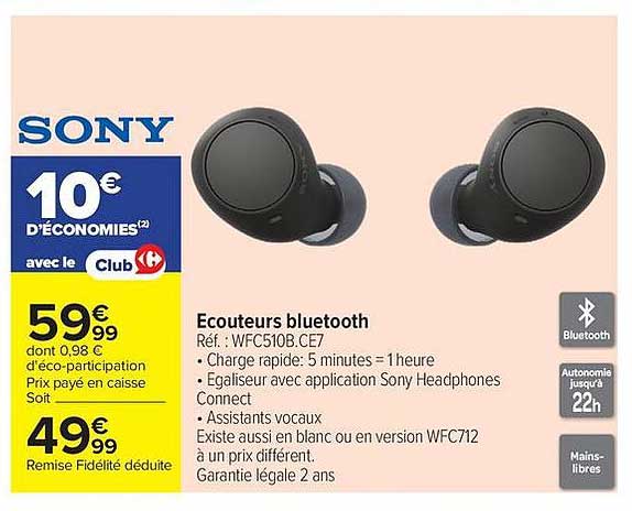 Sony Ecouteurs bluetooth