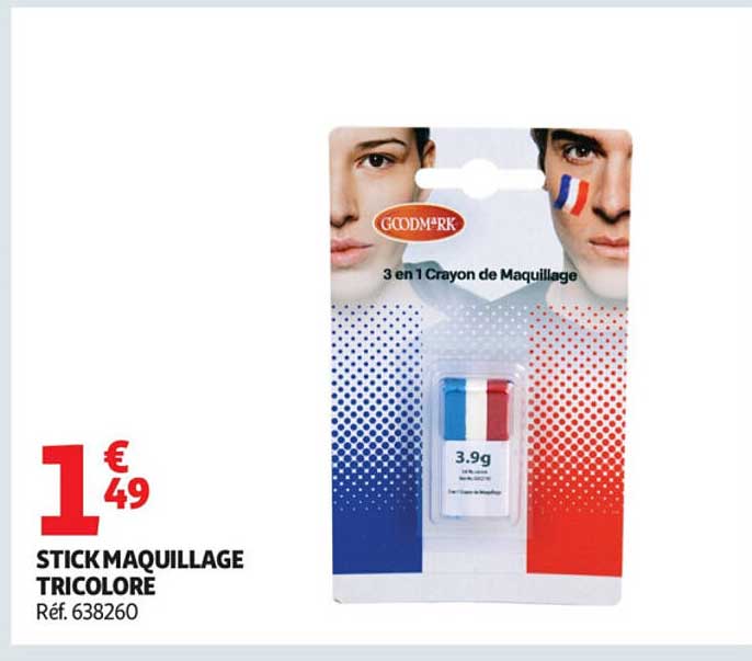 Stick maquillage tricolore