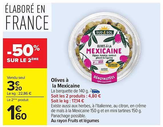 Sud & Sol Olives à la Mexicaine