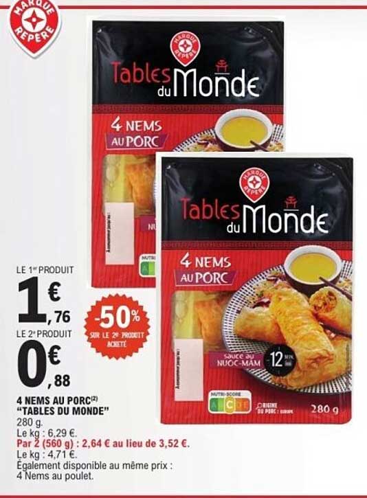 Tables du Monde 4 NEMS AU PORC