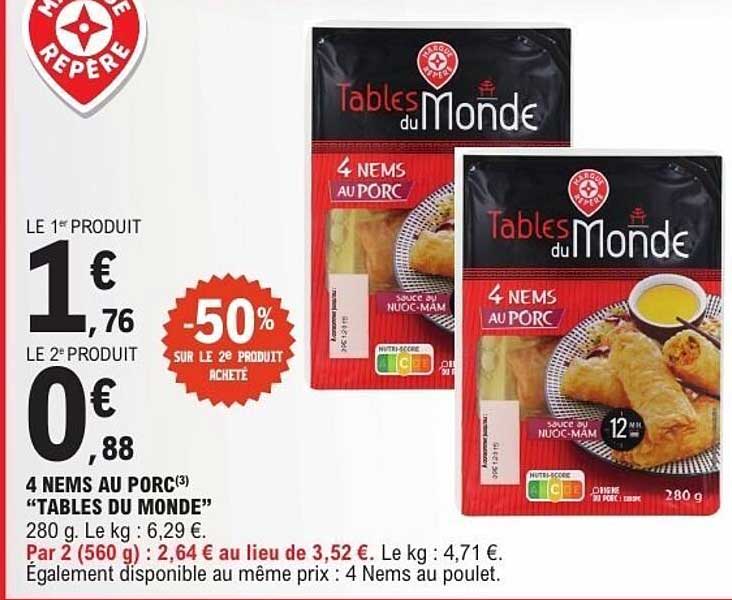 Tables du Monde 4 NEMS AU PORC