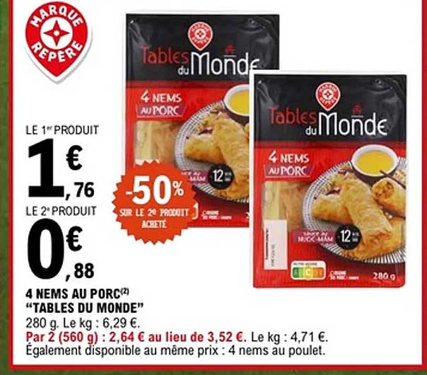 Tables du Monde 4 NEMS AU PORC