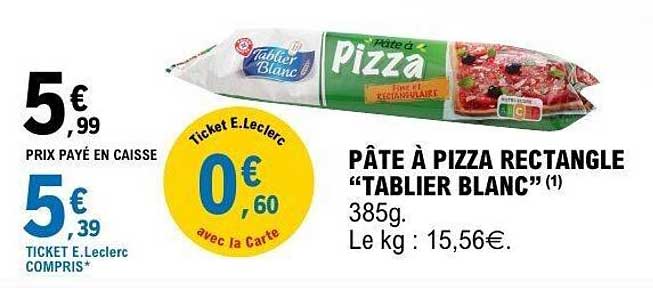 Tablier Blanc Pâte à Pizza Rectangle
