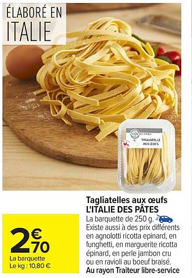 Tagliatelles aux oeufs