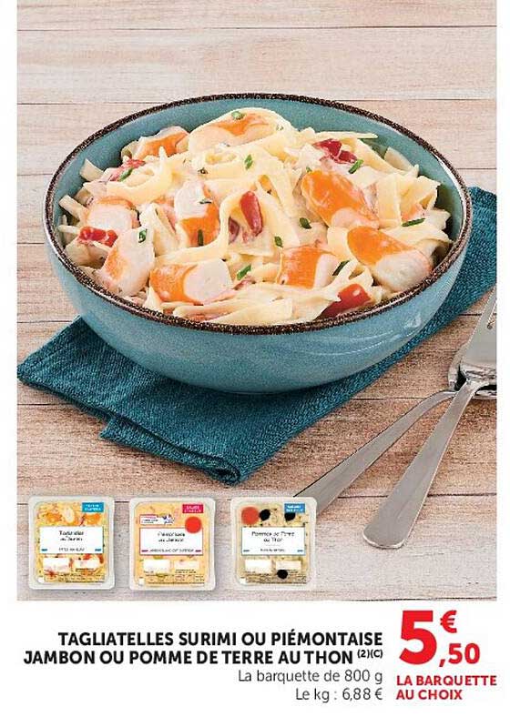 TAGLIATELLES SURIMI OU PIÉMONTAISE