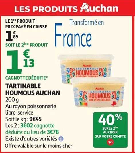 TARTINABLE HOUMOUS AUCHAN