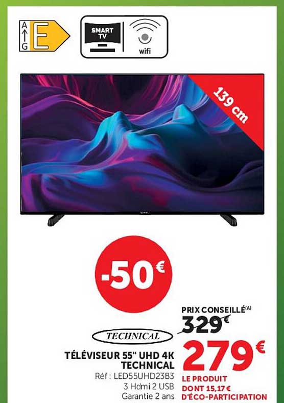 TECHNICAL TÉLÉVISEUR 55" UHD 4K