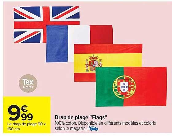 Tex Home Drap de plage "Flags